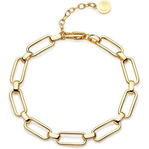 Gold Beaded Bracelets,18K Gold Plated Handmade Cute Satellite Diamond Cut Oval